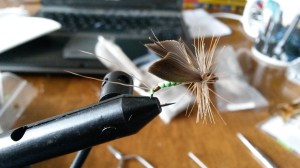 My completed foam-body mayfly.